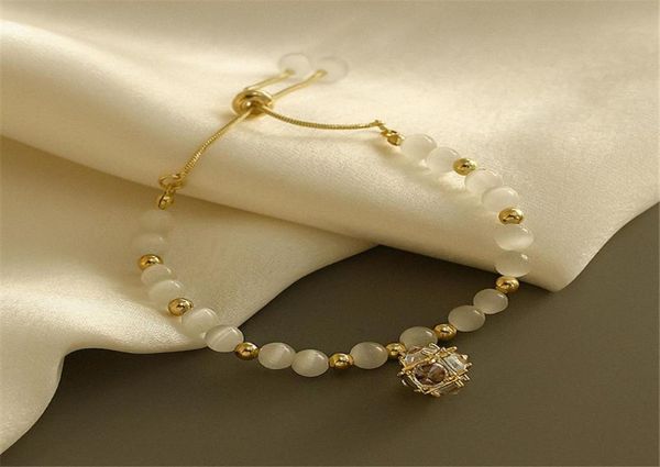 

charm bracelets fashion simple adjustable opal bracelet net red niche design sense rhinestone jewelry5461695, Golden;silver