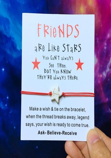 

2021 friendship bracelets star design vintage jewelry white turquoise girls boys bracelets gift couple red string whole handma7942781, Golden;silver