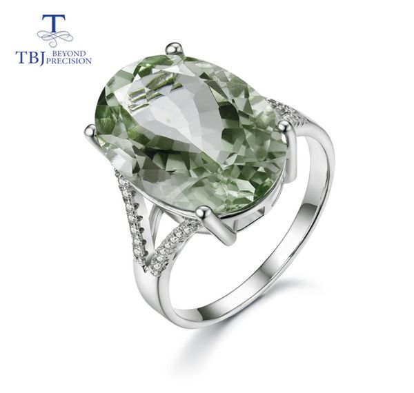 

tbjbig 13ct green amethyst ring oval cut1318 gemstone ring in 925 sterling silver gemstone jewelry for girls with gift box y1899416714, Slivery;golden