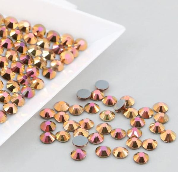 

new color 2028 austrian fix rhinestone round flat back fix glue rhinestones 1400pcslot magic gold6685042, Black