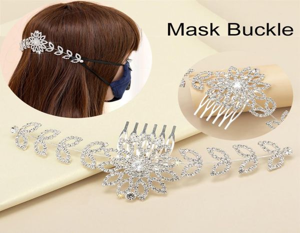 

new four gear adjustable antislip mask ear grips extension hook rhinestone face masks buckle holder ear hook women girls headwear1199397