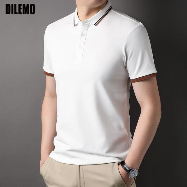 

men's polos grade summer brand designer polo shirts for men slim fit short sleeve plain casual fashions mens clothes 230713, White;black