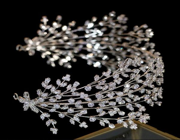 

new design tiara luxury elegant women039s wedding hair accessories headdress and crown of zirconia women039s accessories y205687576, White;golden