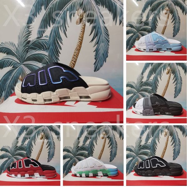 

2023 pippen more uptempos slides sandals slippers men women slippers black white red sports runners slipper pippen slipper sandle mens 36-45