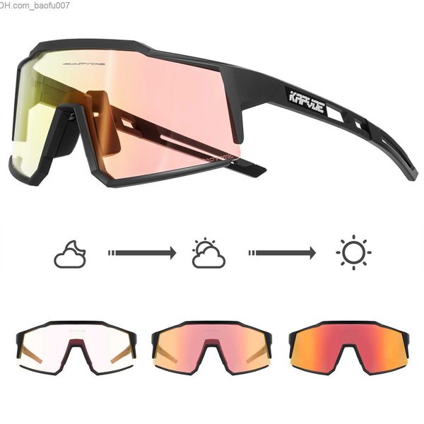 

sunglasses kapvoe red pchromism bicycle glasses men's mtb bicycle sunglasses women's racing bicycle glasses uv400 outdoor bicycle, White;black