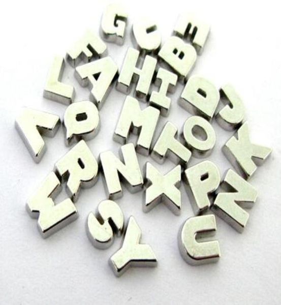 

26 52 130pcslot silver color plain smooth letters a z alloy alphabet floating locket charms fit for diy living magnetic loc2627641, Bronze;silver