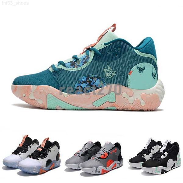 

2022 pg 6 valentines day 6 basketball shoes sneakers men paul georges multi black and mint trainers