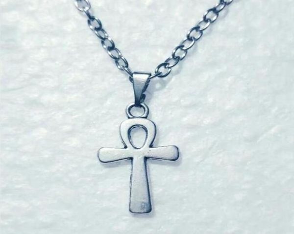 

fashion ankh cross charm necklace vintage silver egyptian pendant necklaces chain choker clavicle chain jewelry 5523819196