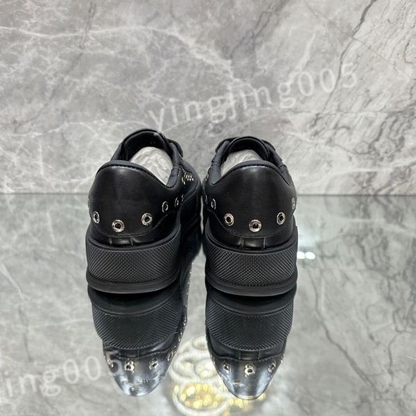 

new designer sneakers calfskin casual shoes reflective shoes vintage trainers sneaker leisure shoes platform lace-up xsd221111, Black