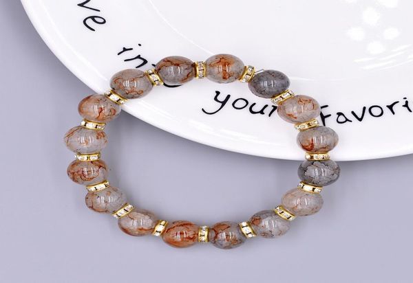 

new colorful agate glasses stone strands bracelet homme femme charms men strand beads party gift bracelets women fashion jewelry1452591, Black