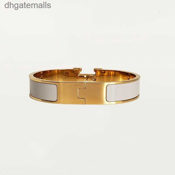 

classic h bracelet designer bangle luxury brand enamel bracelet 18k gold for men women birthday mother' day jewelry holiday gifts, Black