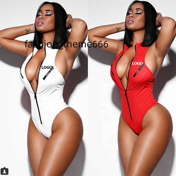 

women's swimwear custom v neck zipper swimsuit high cut triangle tankinis bikini bathing suit women swimwear one piece swimsuit, White;black