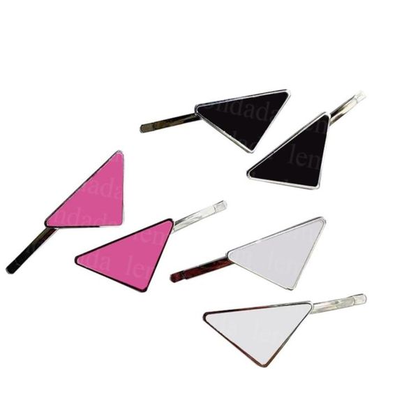 

metal triangle badge barrettes designer letters hair pin outdoor travel fashion hairs accessories women geometric barrette9228846, Golden;silver