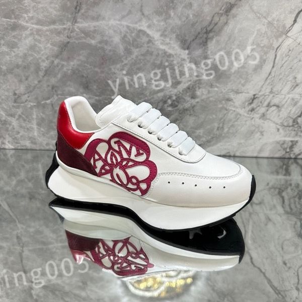 

2023 new luxury designers sneaker casual shoe sole white black leather womens espadrilles mens high-quality lace up trainers sneakers size 3
