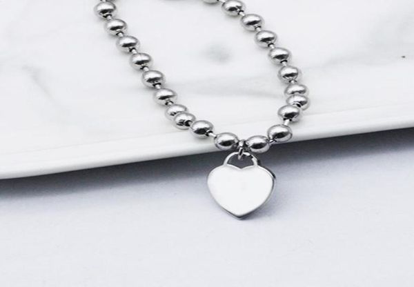 

couple 15mm heart bracelets strands stainless steel round beaded chains extension chain 5cm fashion jewelry whole gifts for gi7677654, Black