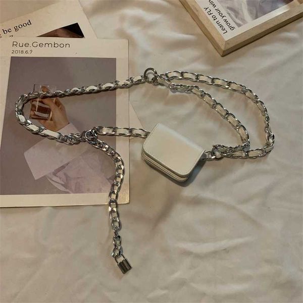 

shoulder bags women mini metal chain fashion hasp soft pures and crossbody wallet 230426