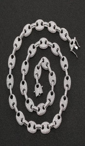 

iced out cz puffed mariner link choker beads chain necklace gold silver multicolor cubic zirconia 1624inch4238012