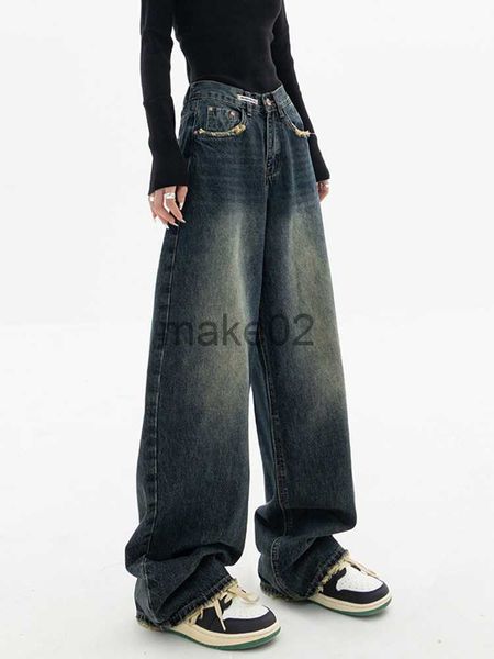 

men's jeans baggy jeans women high waisted denim pants wide leg high street trousers washed vintage blue loose y2k oversized chic cloth