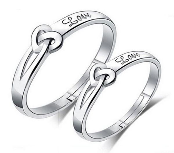 

925 sterling silver items crystal jewelry couple rings noble simple tie knot pair rings new lover gift3388526