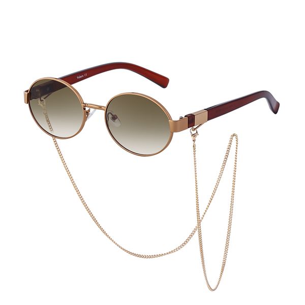 

the world's new fashion chain sunglasses female personality oval frame sunglasses female, White;black