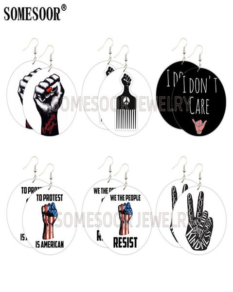 

doublesided printingexaggerated bohemian african fashion 380 wooden earrings6764590, Silver