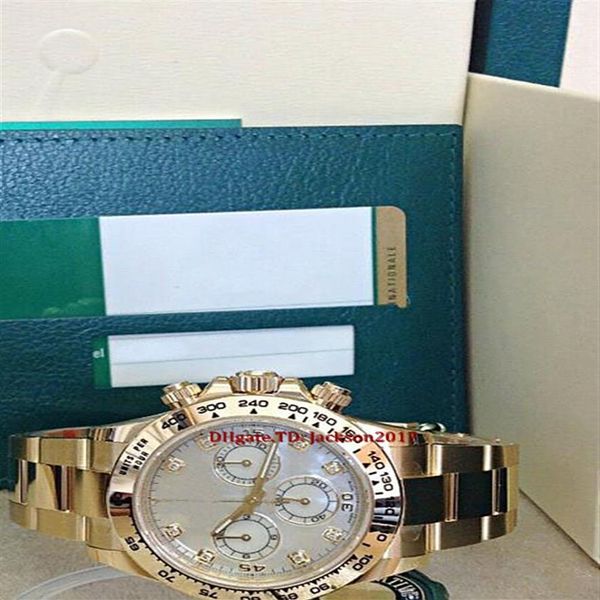 

original box certificate 3 mens watches 116508 yellow gold 40mm asia 2813 movement automatic223q, Slivery;brown