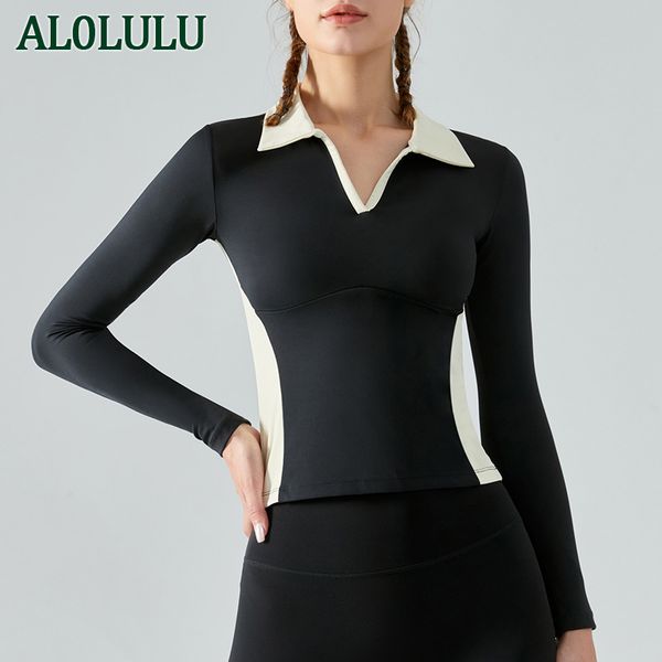 

al0lulu yoga clothes female slim sports fitness quick dry long sleeve top