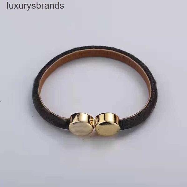 

brand luxury jewelry female designer leather bracelet high-end elegant fashion gift with box, Golden;silver