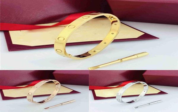 

luxury love bracelet mens nail bangle jewelry screw diamond bangles jewellery wedding engagement gift fashion woman man designer5348008, Black