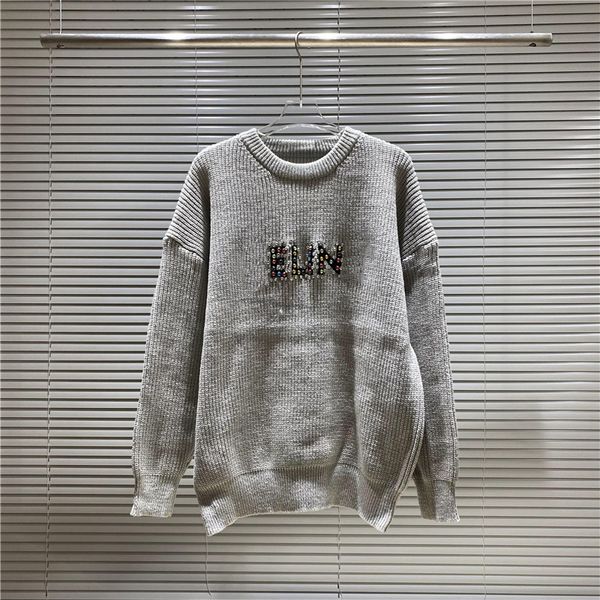 

men's sweaters man woman knit sweater crew neck long sleeve mens fashion designer letters printing autumn winter clothes slim fit pullo, White;black