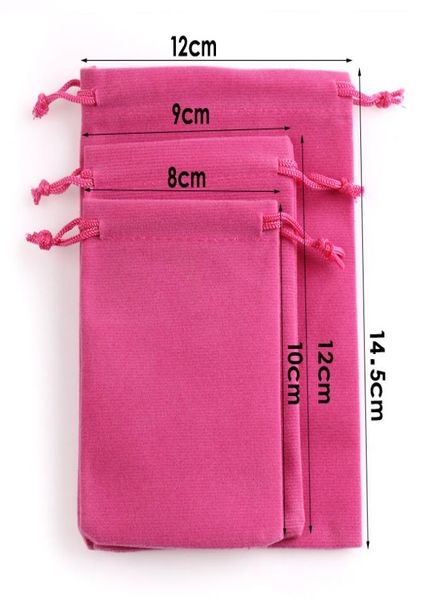 

jewelry pouches velvet 912cm fit for necklace bracelet earring bead gift jewelry packaging bags 4 colors mixed styles whole 55908510, Pink;blue