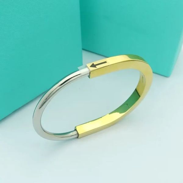 

titanium steel bangle designer lock bracelet silver rose gold bracelets for women jewelry with velvet bag tiffanies, Black