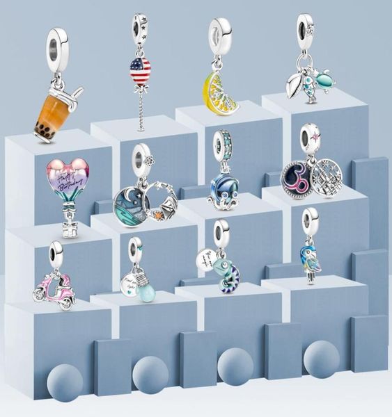 

925 silver fit charm 925 bracelet animal hanging ornament suitable for original diy jewelry charms set pendant diy fine beads jewelry6369738, Bronze;silver