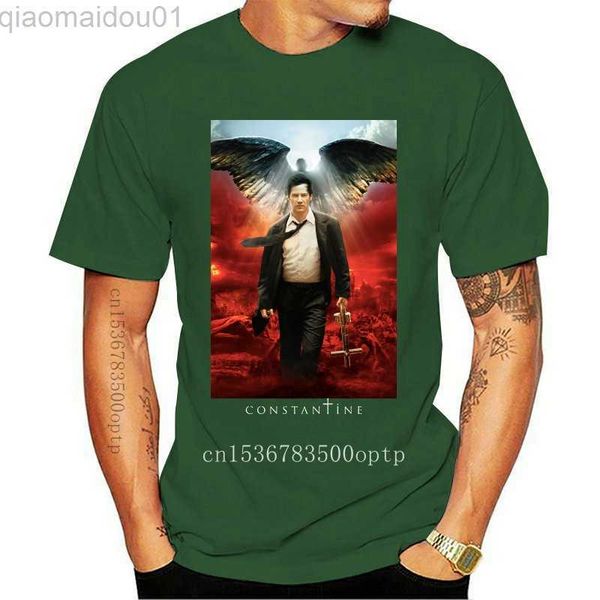 

men's t-shirts new constantine 2005 movie poster keanu reeves t shirt 100% cotton all sizes s 4xl l230713, White;black