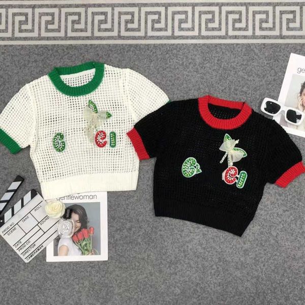 

luxury brand wool sweater hollow tank r knitted vest embroidery short sleeved t shirt y2k vests pullover shirts