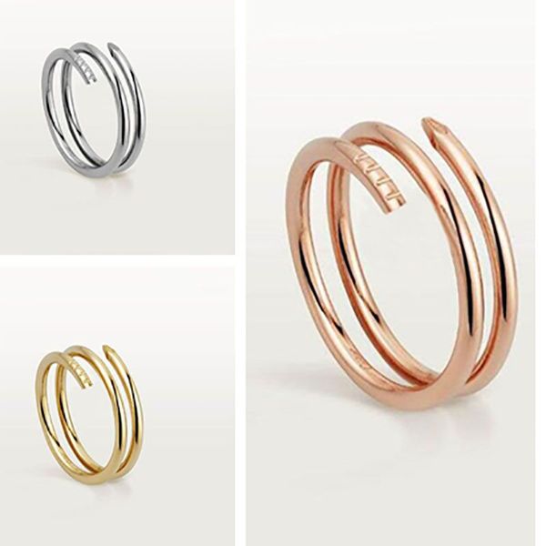 

band rings wedding ring rings designer fashion nail ring fashion gold hoop ring for lady woman party wed lover gift engagement jewelry for b, Silver