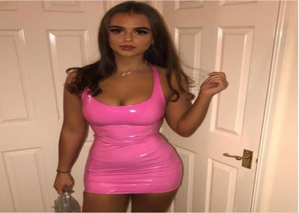 

women fashion wet look tight dress faux leather party dress leather dress lady club night out dresses1442958, White;black