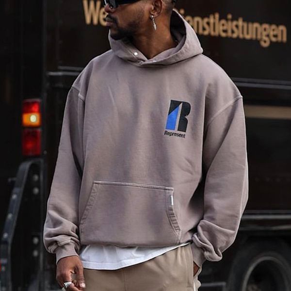 

mens oversized hoodie greyish brown black casual oversize hoodies pullovers jumpers men women hip hop streetwear mg230223