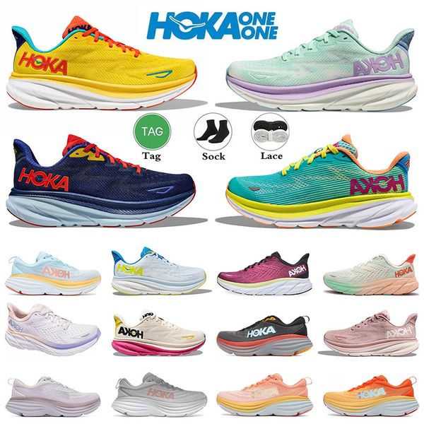 

hoka one one clifton 9 bondi 8 running shoes hokas sneakers carbon x2 clifton 9 passion fruit maize bellwether blue evening primrose violet