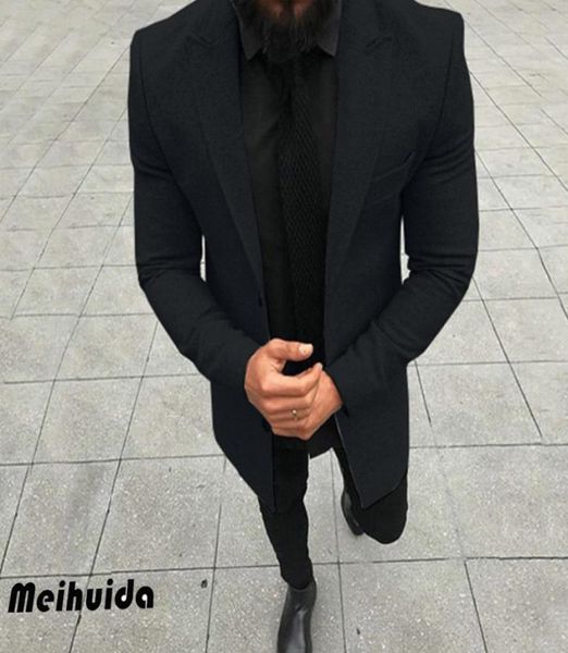 

2019 new fashion gent trench coat men long coat autumn winter single-breasted windproof slim trench men plus size7045317, Tan;black