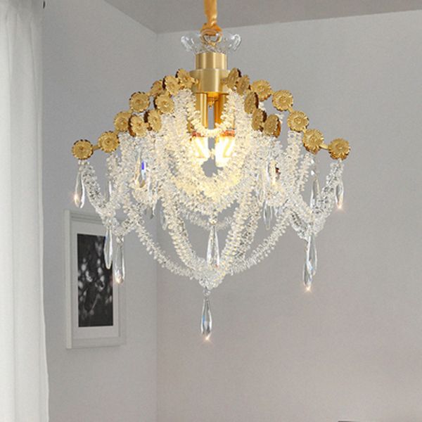 

american luxury crystal pendant lamps european full copper chandelier pendant lights fixture french romantic restaurant dining room bedroom