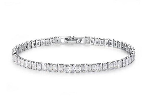 

stunning new arrival unique luxury jewelry 18k white gold fill full princess cut white z cz diamond gemstones women bracelet g4217767, Golden;silver