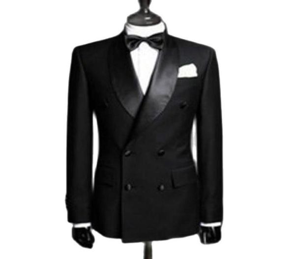 

side vent doublebreasted black groom tuxedos men wedding clothes real po shawl collar 2 pieces prom business suit jacketpant3693784, Black;gray