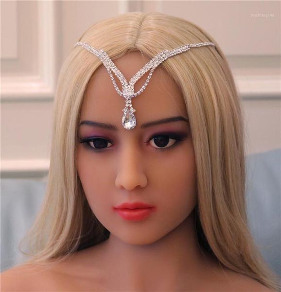 

rhinestone bridal hair chain forehead headpiece pendant crystal wedding head jewelry for girls women accessories clips barrettes7464273, Golden;silver