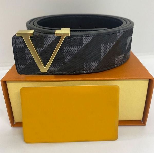 

belts for women designer belt men 3.8cm width brand belt gold silver black l buckle v classic luxury plaid belts genuine leather designer be, Black;brown