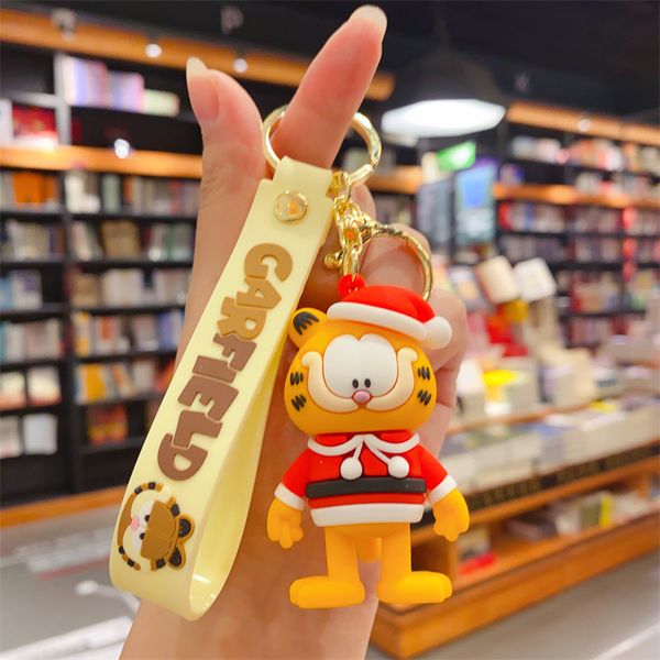 

fashion blogger designer jewelry new second-generation garfield keychain pendant mobile phone keychains lanyards keyrings wholesale ys104, Slivery;golden