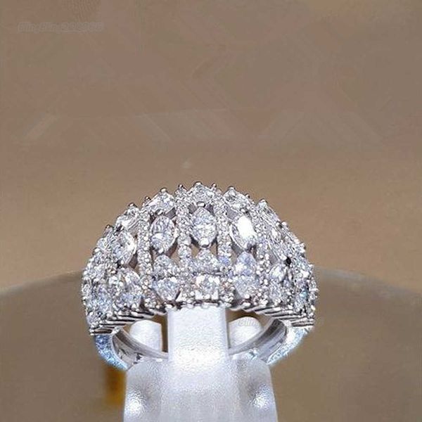 

bling bling vvs moissanite ring 100% 925 sterling ring designer style z cz live broadcast luxury stars ring with jewelry women's luxury, Silver