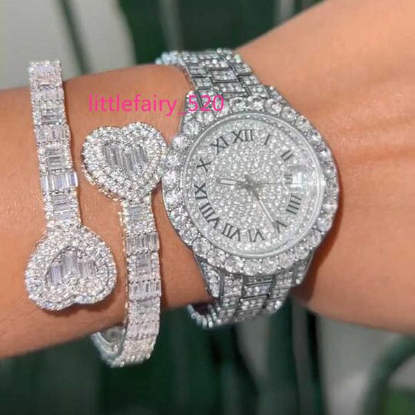 

charm bracelets delicate baguette cz heart shape adjustable cuff bangle bracelet iced out bling 5a cubic zirconia luxury women hiphop jewelr, Golden;silver