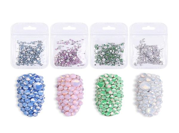 

ss04ss20 mixed size opal white crystal nail art rhinestones decorashion for false tips manicure stone accessories f5743405423, Silver;gold