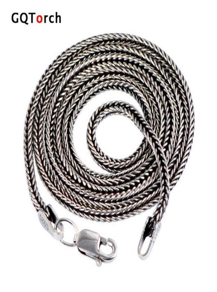 

real pure 925 sterling silver necklace chain men vintage foxtail 16mm 1828inch retro solid thai silver italy fine jewelry2330527